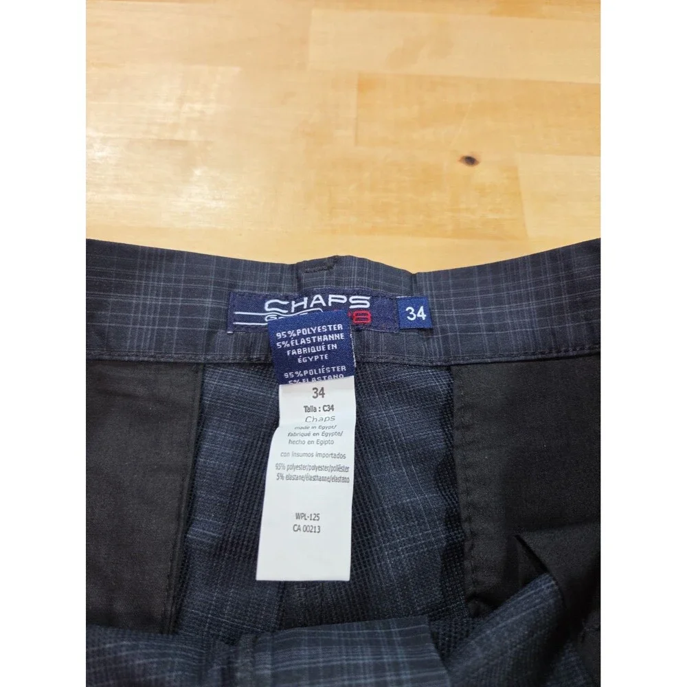 Chaps Shorts Mens Size 34 Black Gray Plaid Golf 78 Performance Short NWT